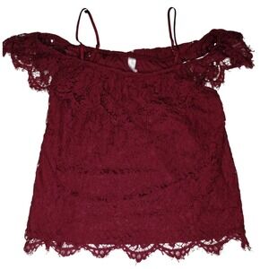 No Boundaries Lace Off‎ Shoulder Top Ruffle Sleeve Party Blouse XL